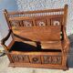 Breton chest bench hunting scene in chene