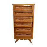 Dresser in rattan feet vintage compass 50s