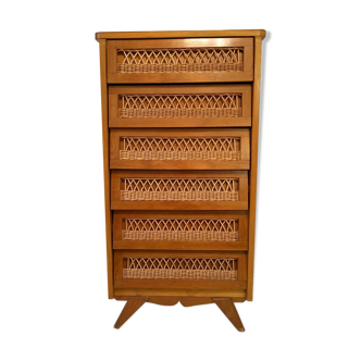 Dresser in rattan feet vintage compass 50s