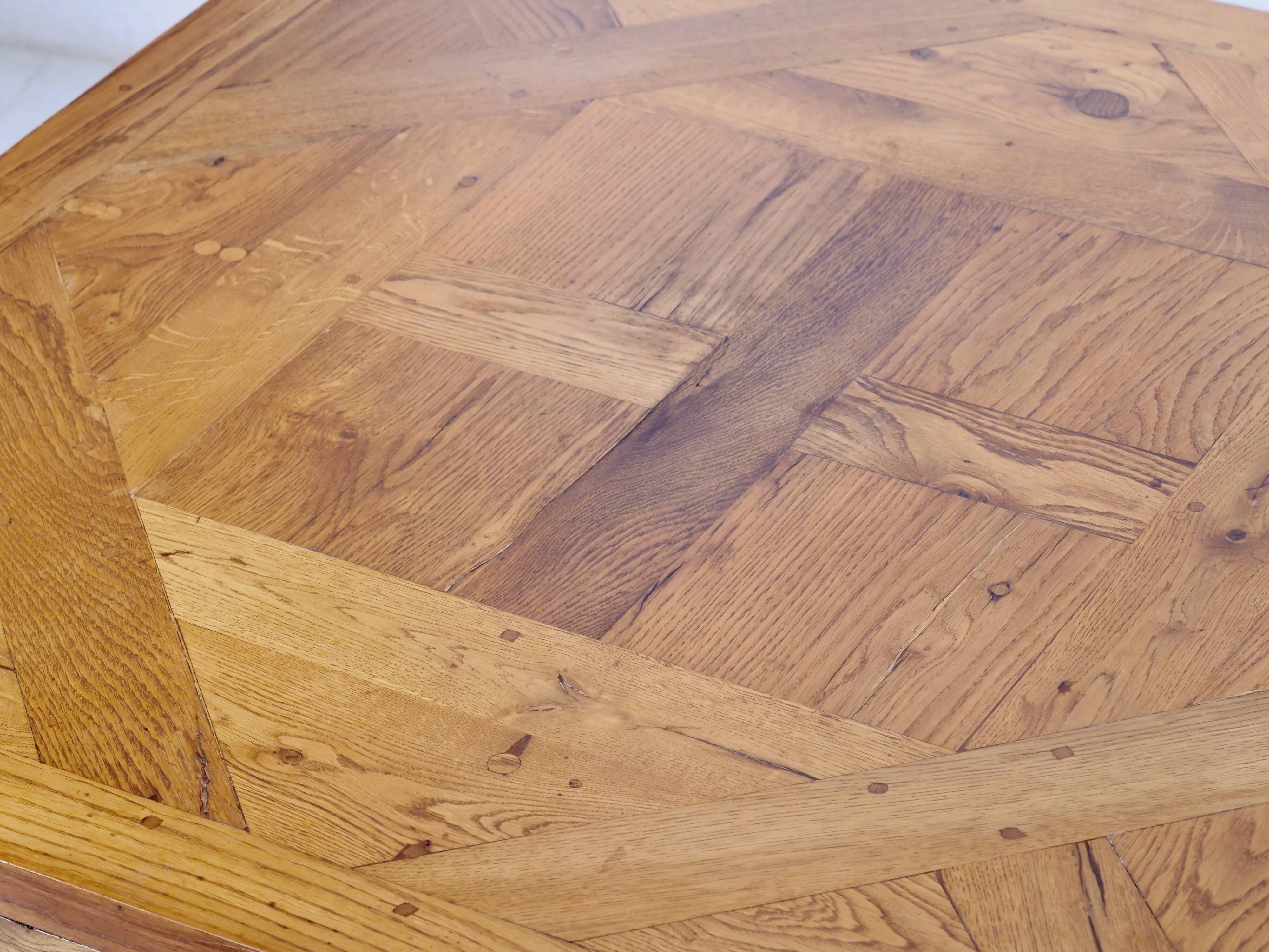solid oak coffee table Aremberg parquet pattern from the 19th century