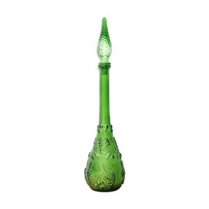 Bouteille carafe verte en verre