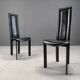 Vintage high back italian leather dining chairs, 1980s