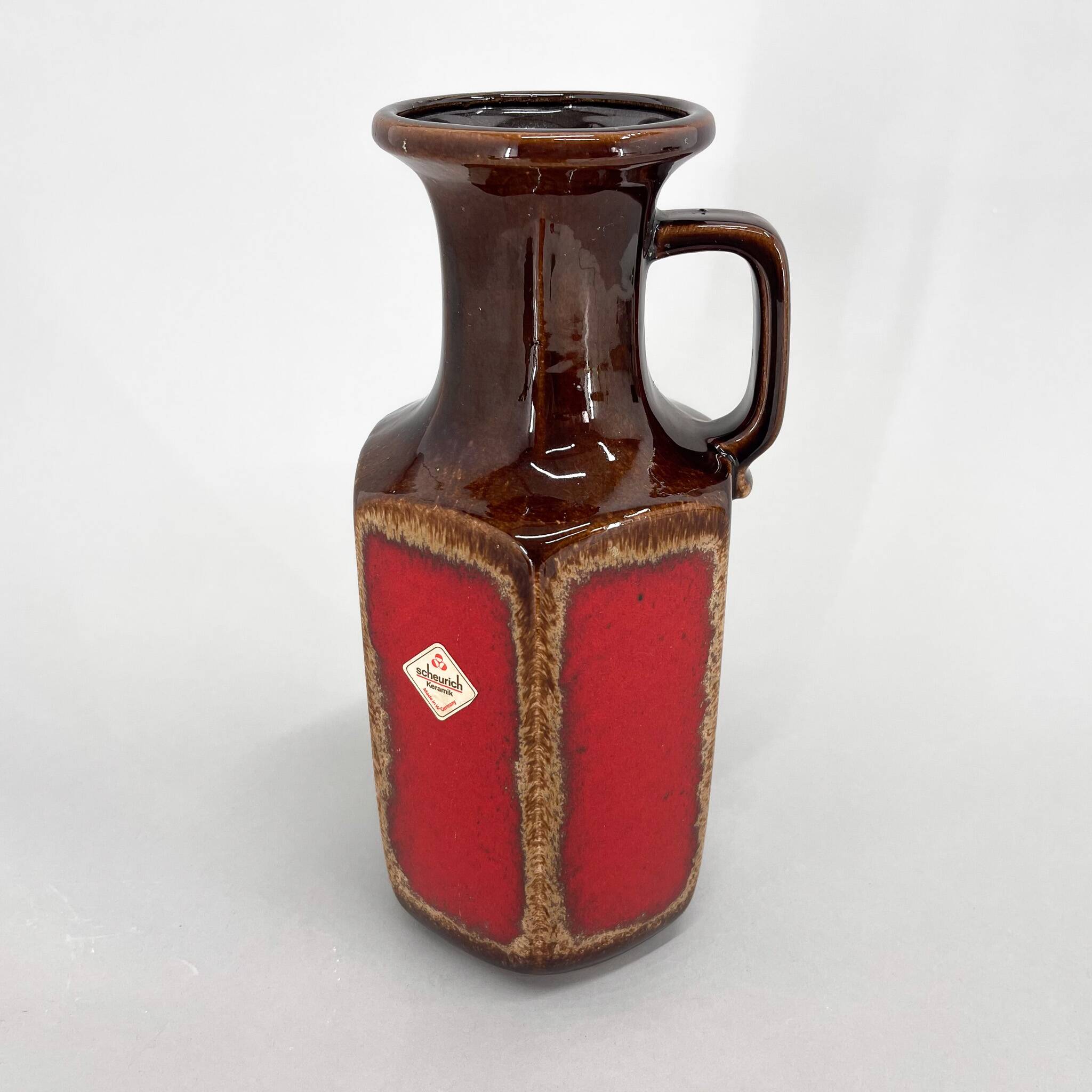 1970s Glazed Ceramic German Vase/Jug by Scheurich Keramik, Labeled