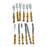 Set of 6 bamboo dessert cutlery