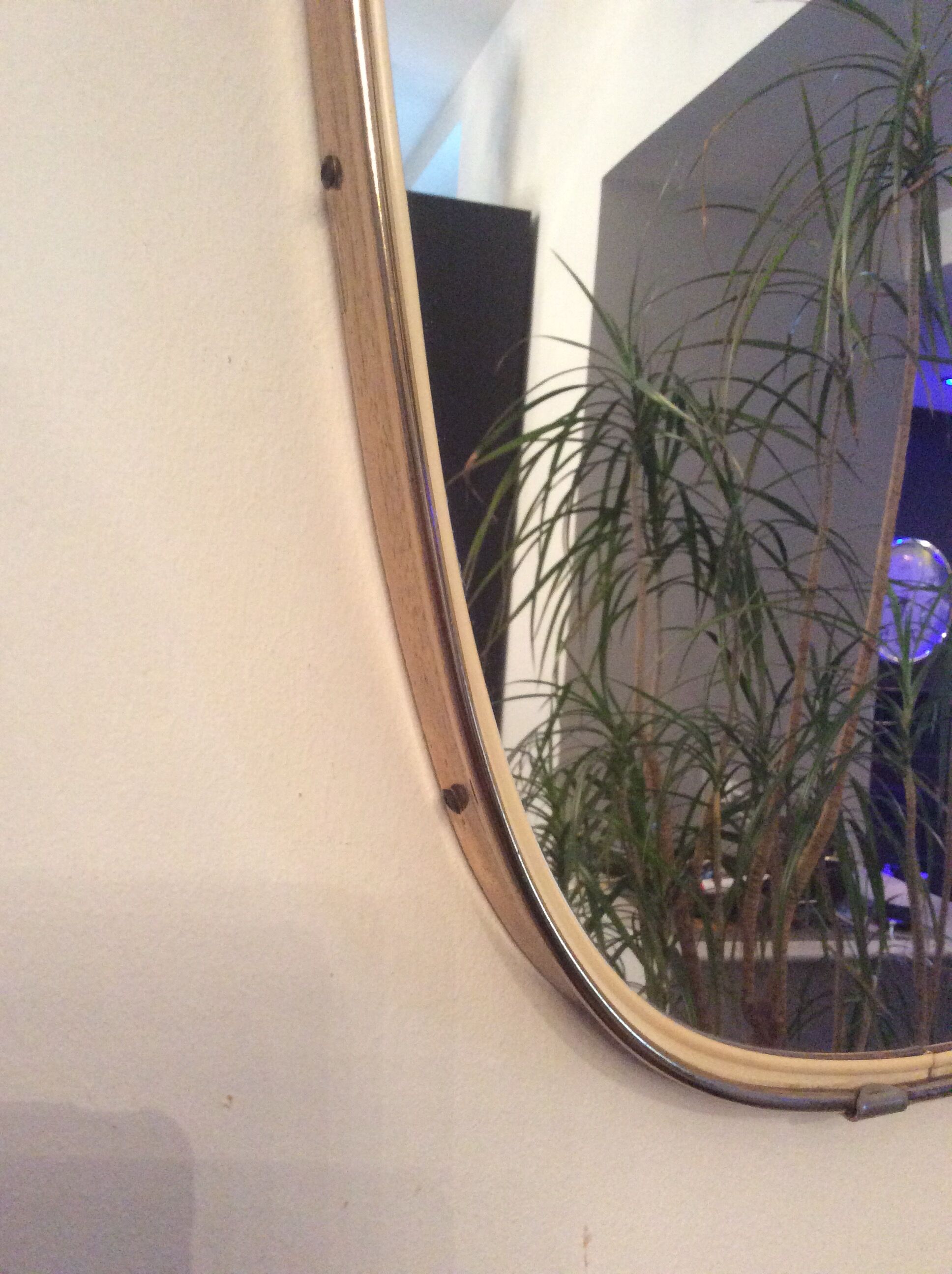 Free-form asymmetric mirror from the 60s and 70s 36x57cm