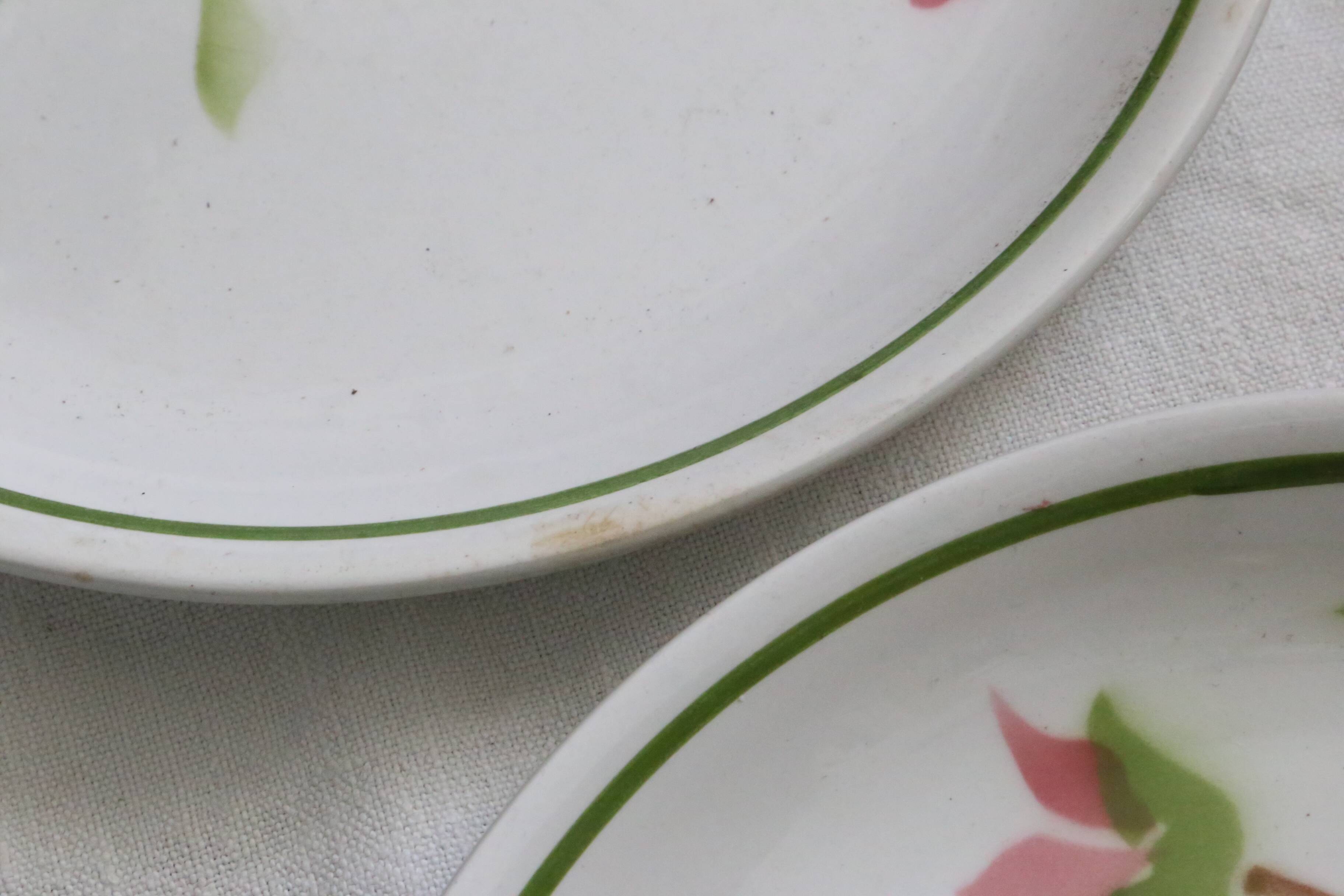 Set of 4 Moulin des Loups dinner plates, 1980, vintage French