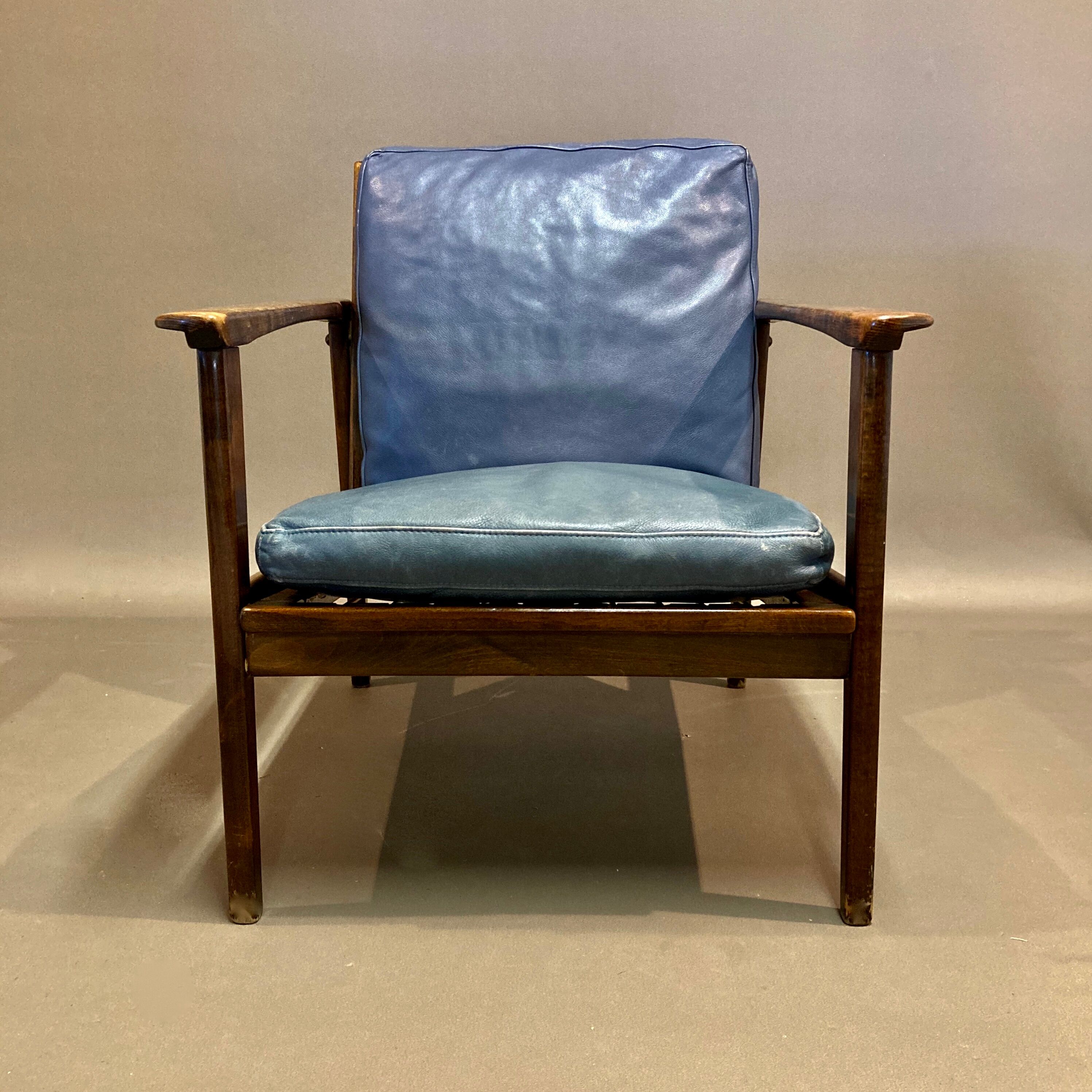 Scandinavian leather armchair 1950