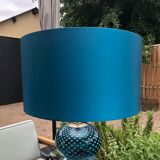 Blue blown glass lamp