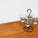 Danish metal and glass candlestick, 1960s