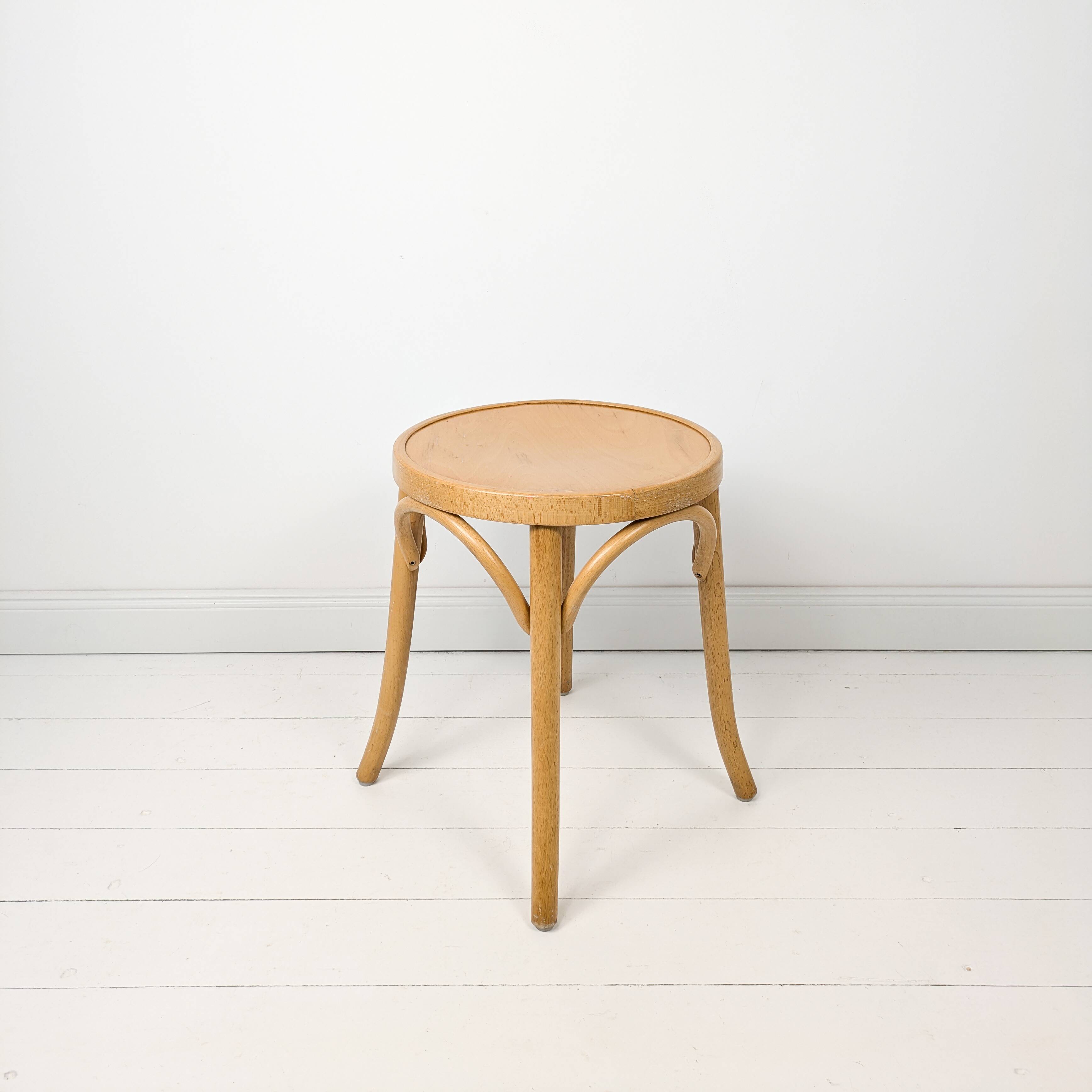 Mid Century Pouf Bois courbé Bois Pouf en bois Chevet Pouf à fleurs Skandi Scandinave D