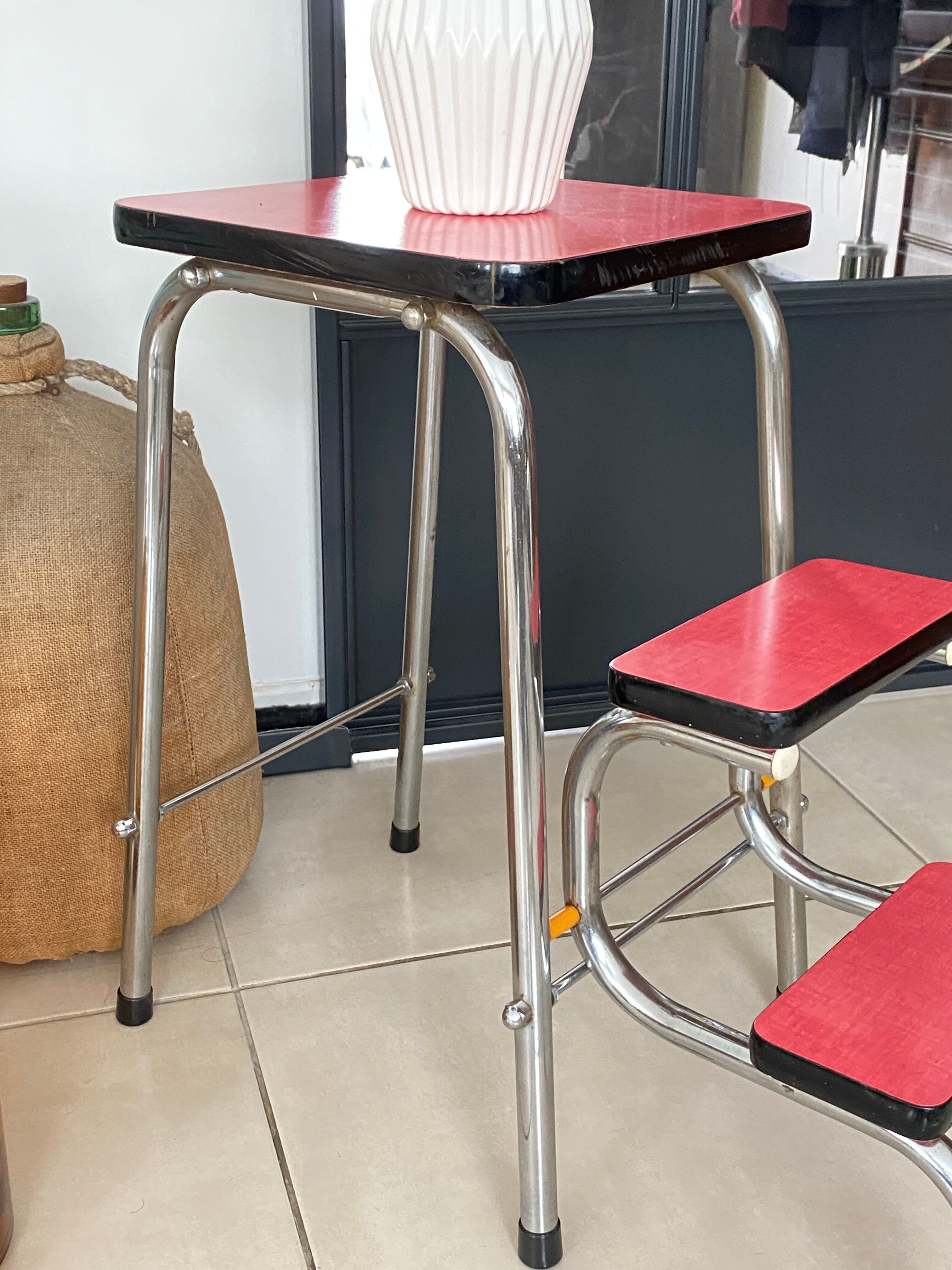 Stool stepladder formica vintage