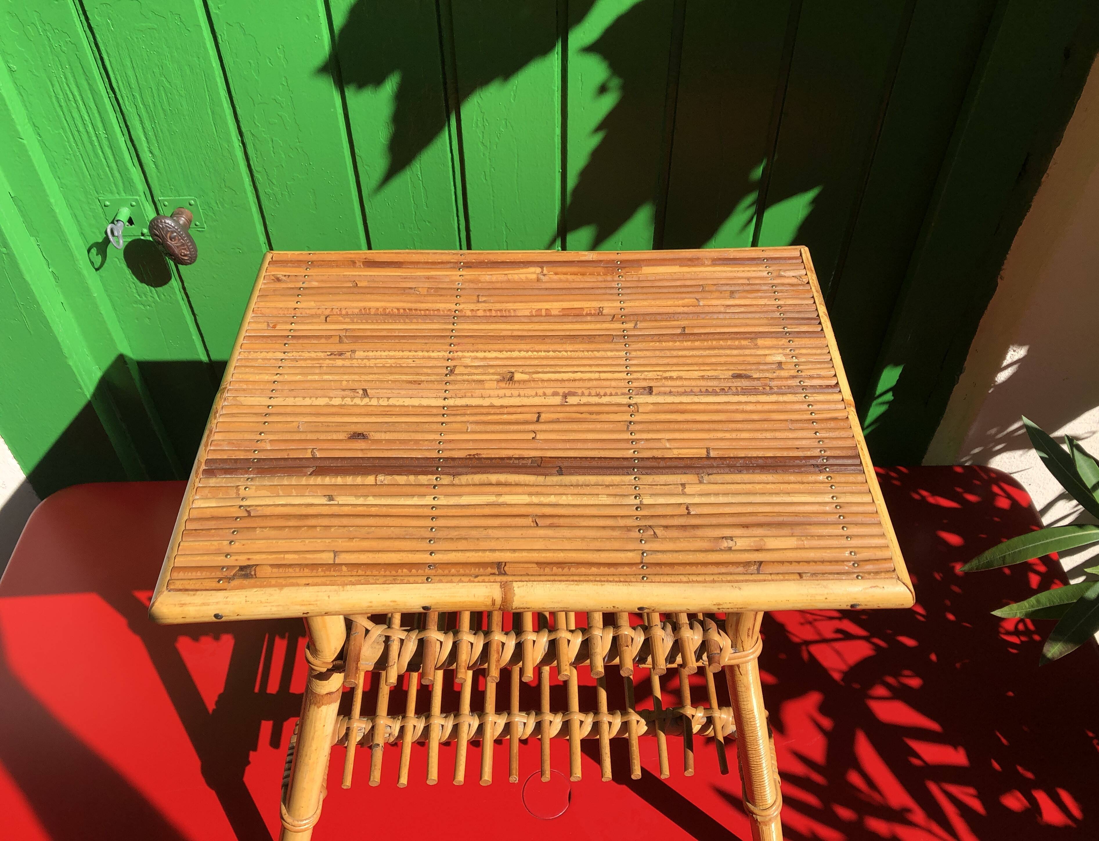 Audoux Minet bamboo rattan coffee table