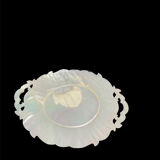 Caviar dish in reticulated and carved mother-of-pearl