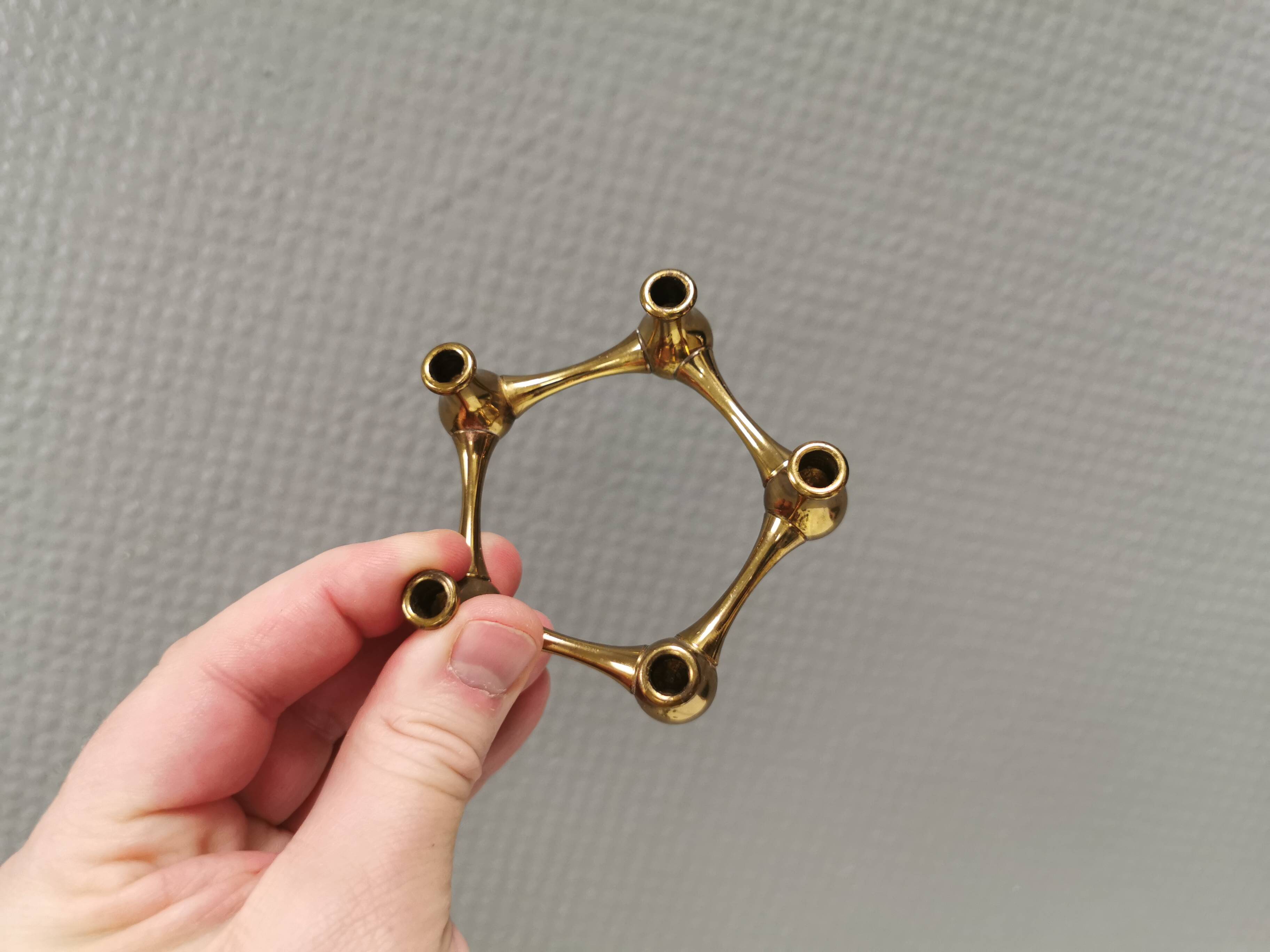 Solid brass candlestick designed by Jens Harald Quistgaard (JHQ) 1960s