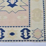 Beige And Blue Oushak Runner Rug sku 3324