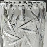 Vintage vase with stylish design, in finely cut Bohemian crystal -Star patterns, diamond points
