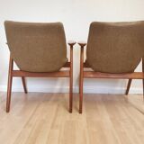 Set of 2 Rare Vintage Lupina Wooden Armchair by Niko Kralj, MCM Shell Chair