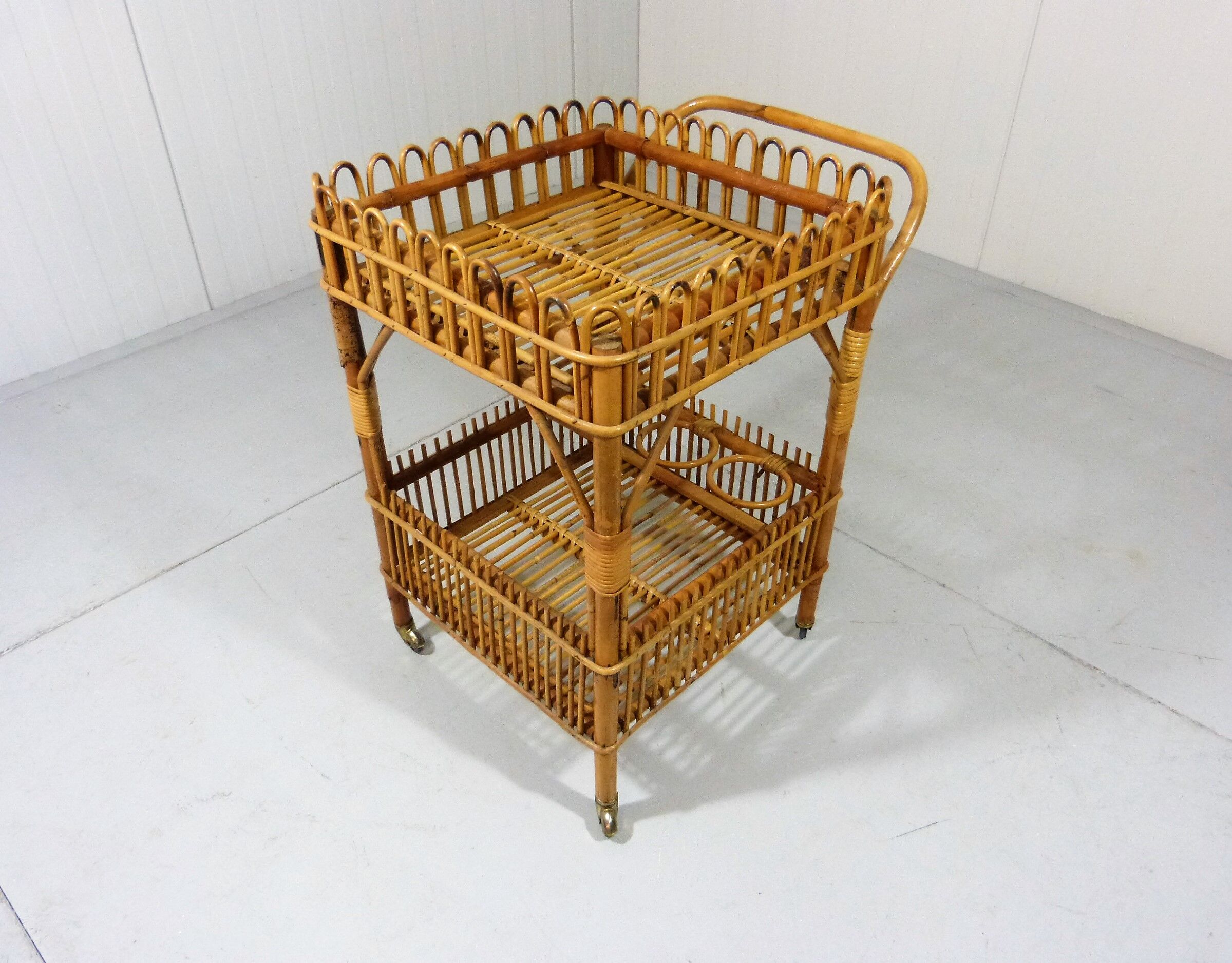 Rattan serving table 1950/60