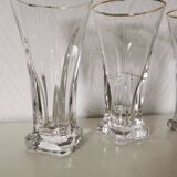 gold and transparent bistro glasses with thick bottom