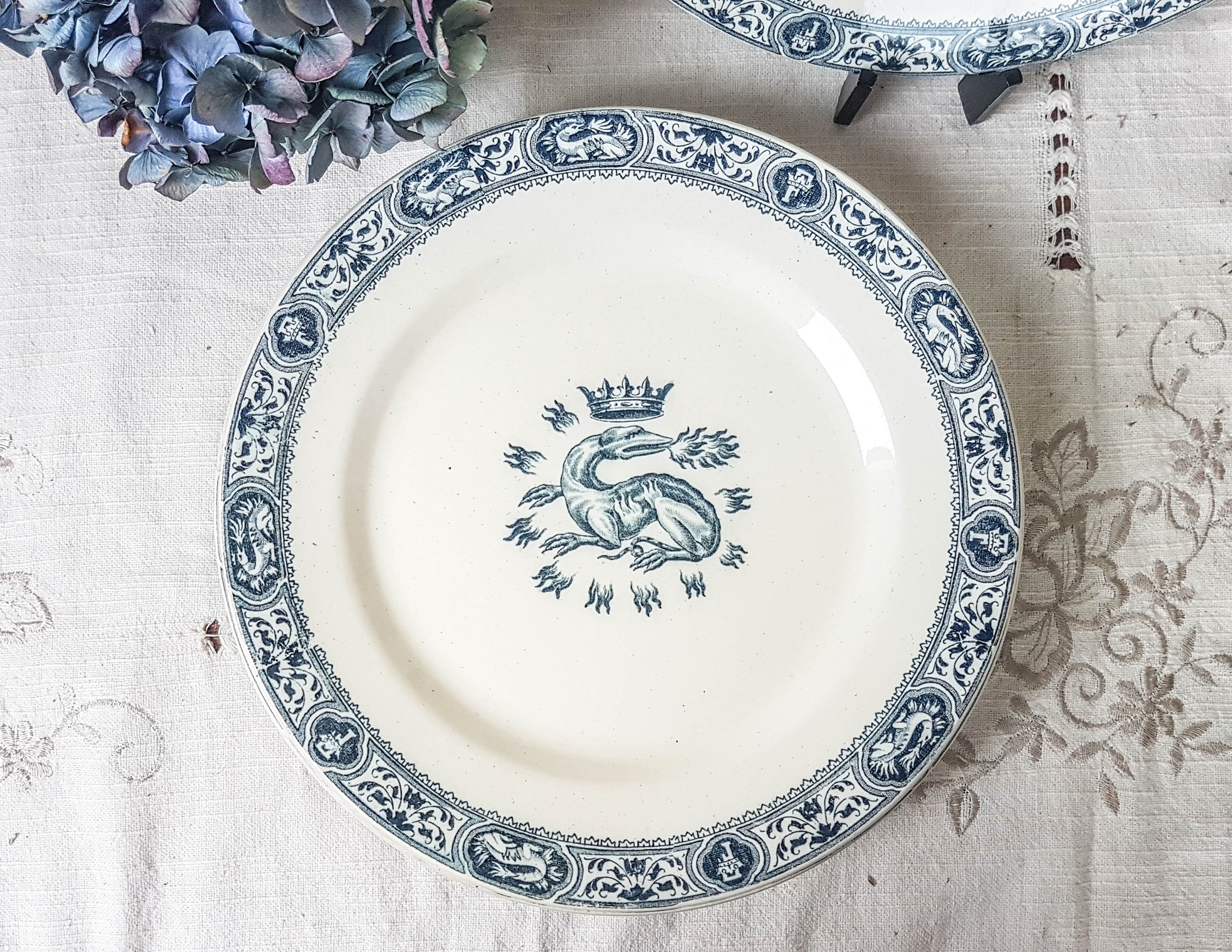 Lot 6 dessert plates François 1st SALINS Iron Earth