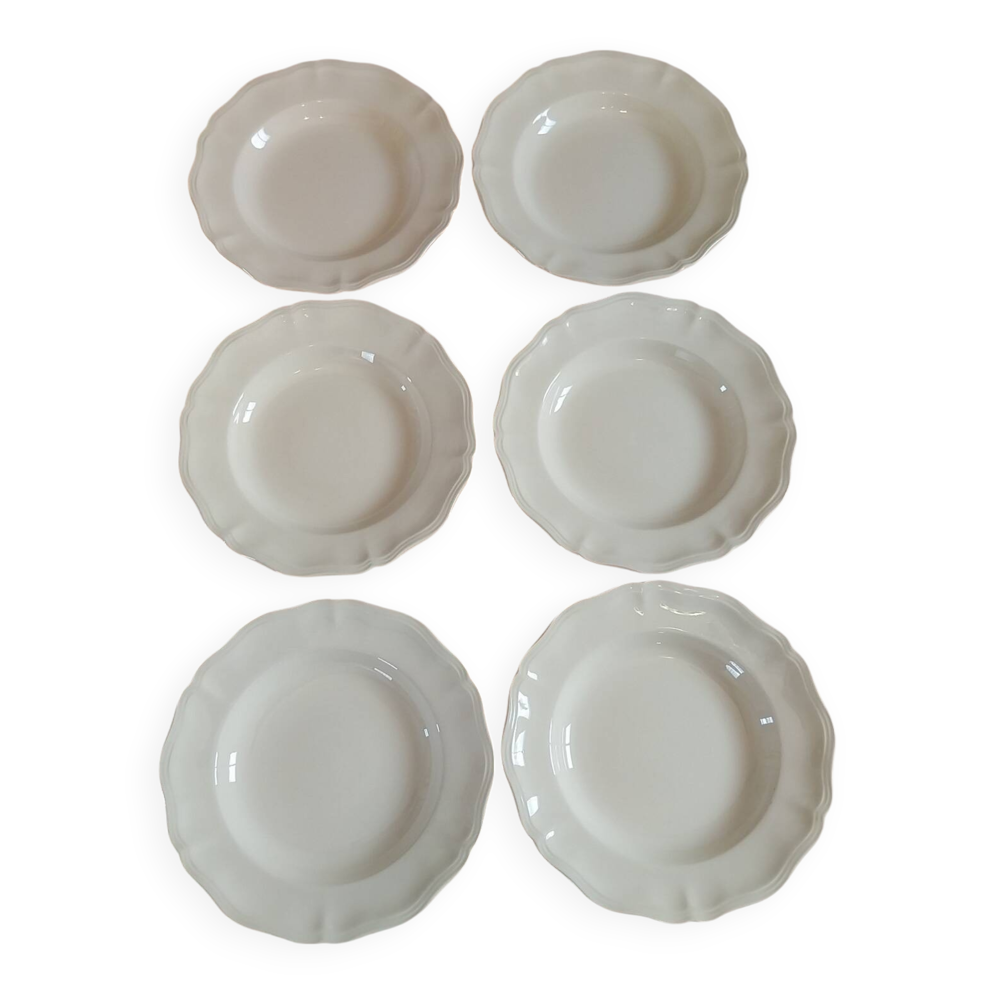 Old hollow ivory plates from Sarreguemines