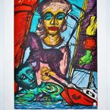 Illustration Malcolm Morley  Trojan Calvacade from the Odysseys of Enoch Suite, 1986 Américain