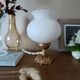 Lampe en bronze et opaline