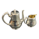 Silver-plated coffee pot and milk jug monogrammed MA, signed CHRISTOFLE.
