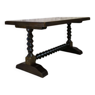 Vintage coffee table with turned wood legs