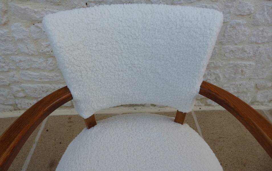 Chic Art Deco bridge chair from the 1950s, fully restored and hand-stitched