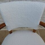 Chic Art Deco bridge chair from the 1950s, fully restored and hand-stitched