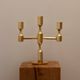 Vintage Swedish Three-Arm Brass Candleholder by Gusum, circa 1974