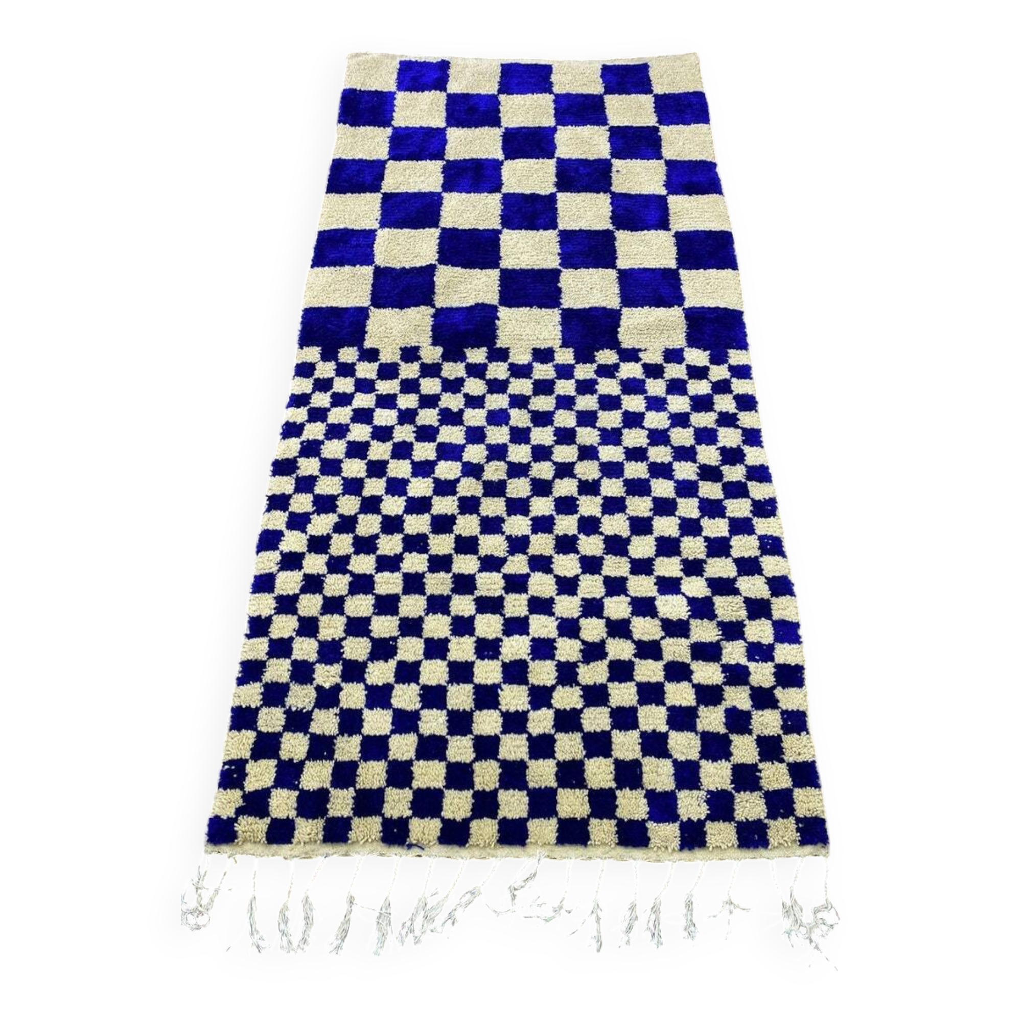 Traditional handmade blue white Berber rug 250cmx150cm