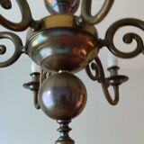 6-branch gilded bronze chandelier