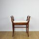 Stool seat white-cream velvet fabric oak Art Deco