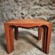 3 nesting tables made of cherry wood, France 1960