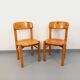 Set of 2 vintage Scandinavian chairs by Rainer Daumiller in pine from the 1960s.