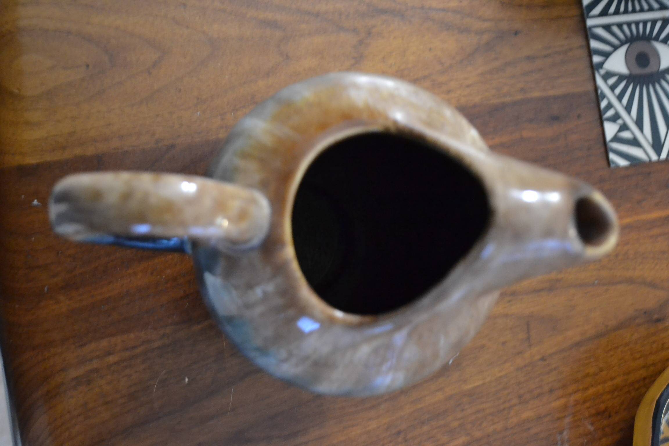 Large flame-patterned stoneware jug