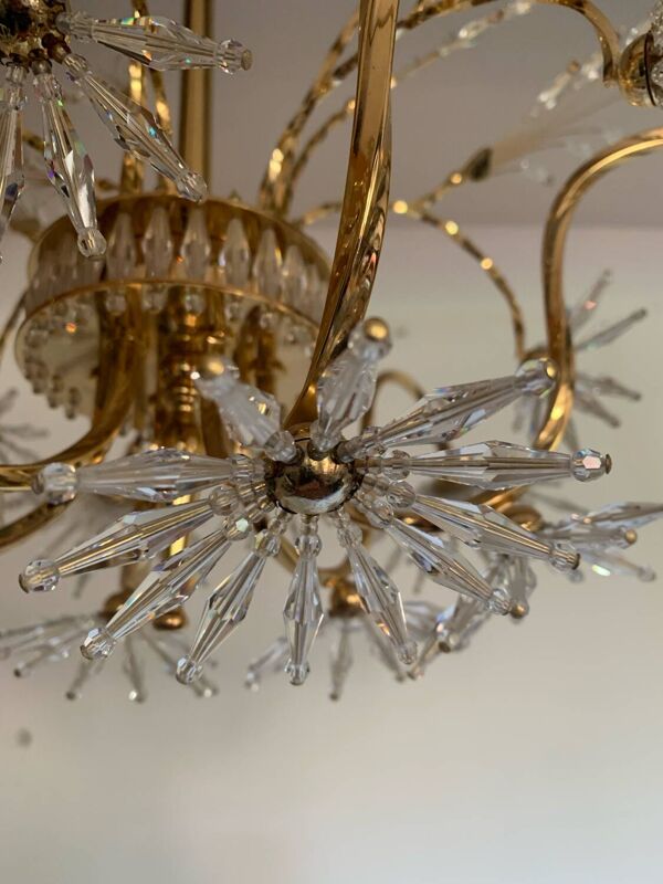 Lustre studio Profili plaqué or et cristal de Swarovski