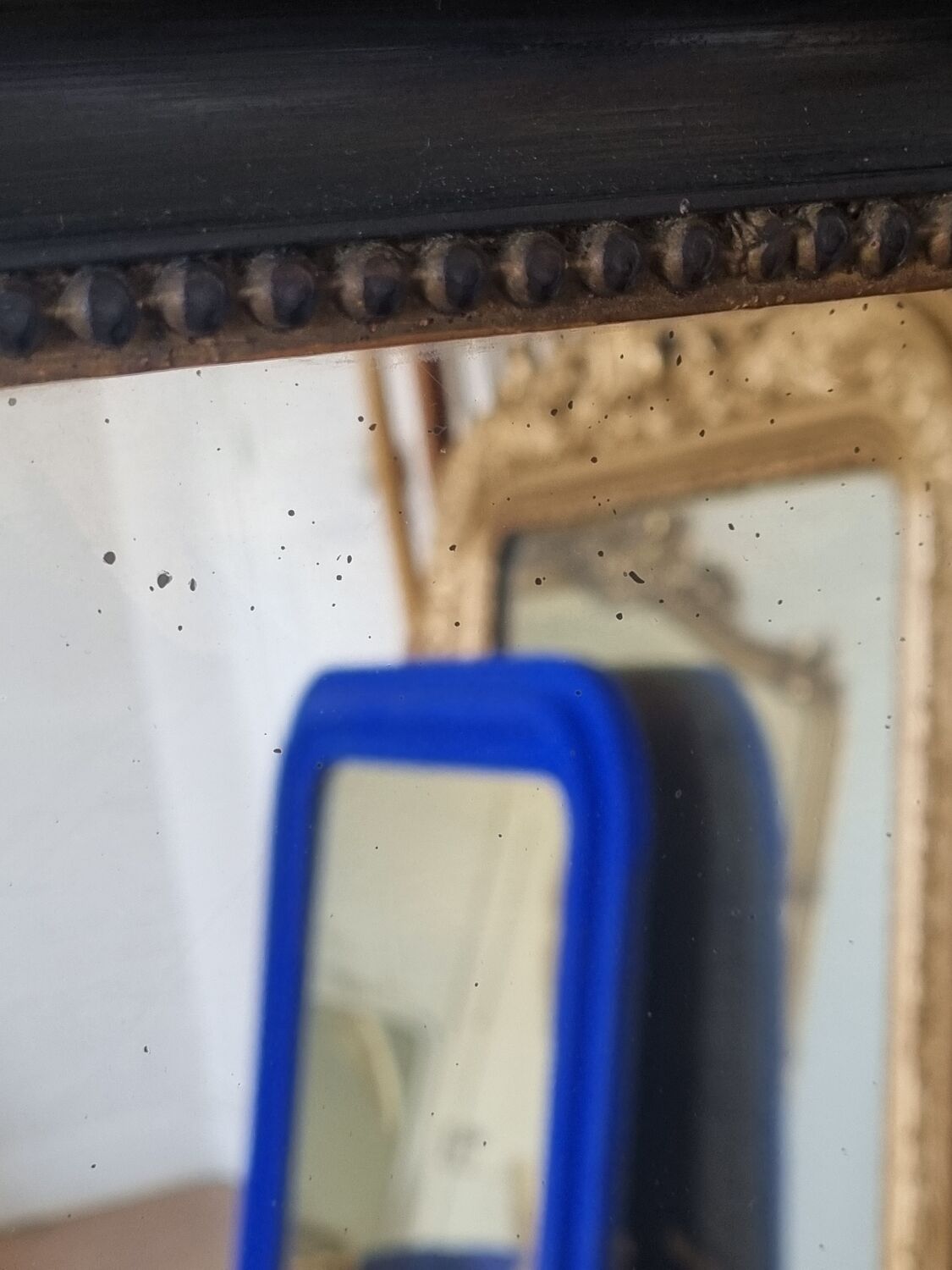 Old mirror Napoleon III black and gold