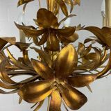 Vintage "golden" pendant lamp / flower chandelier