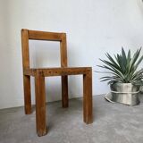 Brutalist pine chair