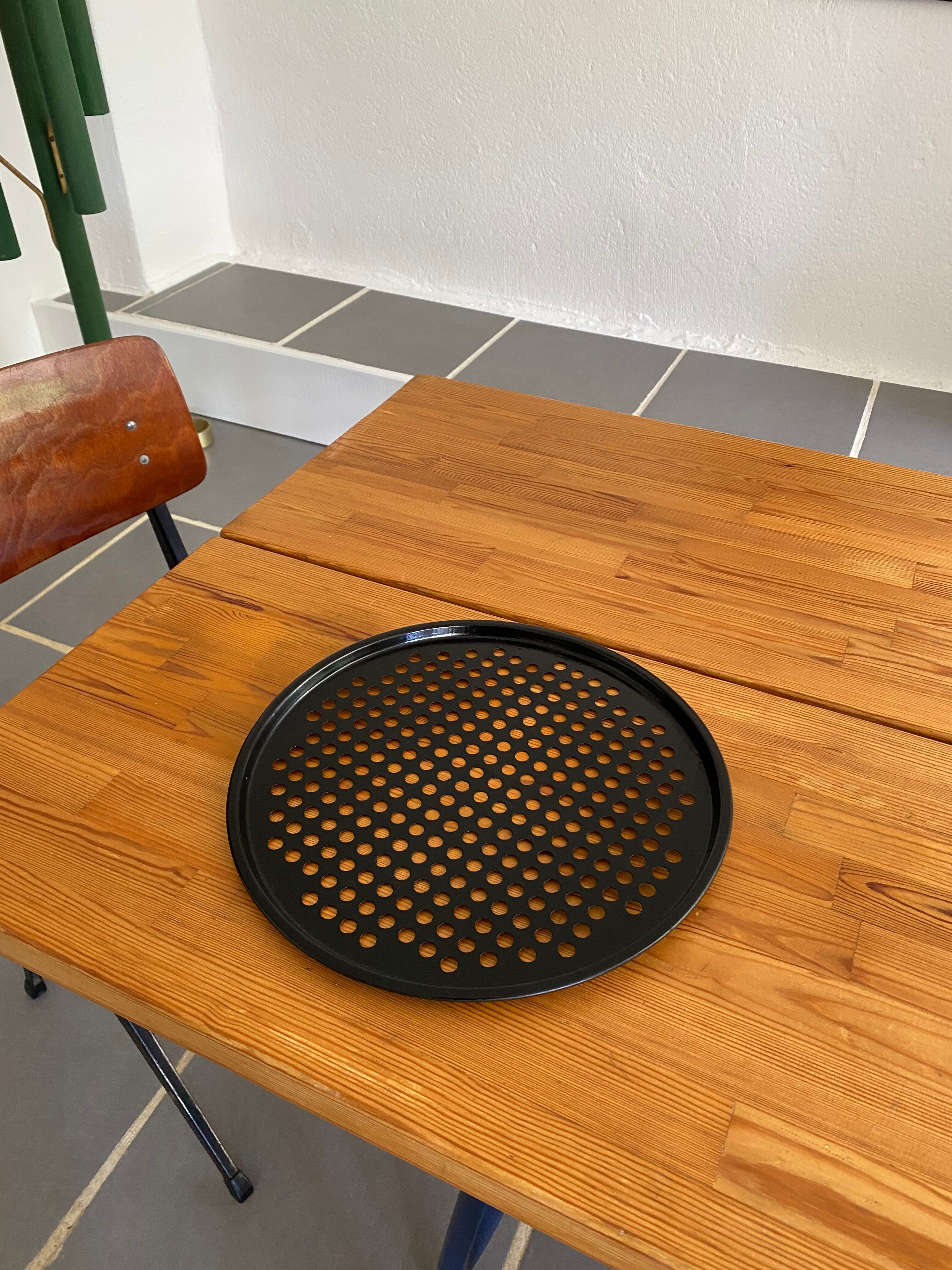 Vintage perforated metal tray