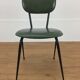 Set de 4 chaises années 50, métal et skaï vert