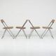 Vintage Plia Folding Chair in Vienna Straw by Giancarlo Piretti for Anonima Castelli, 1970s, Set of 5