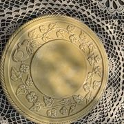 Underside, glazed ceramic, slurry, ivy frieze and rabbit pattern, Vintage