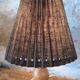 Turned wood table lamp