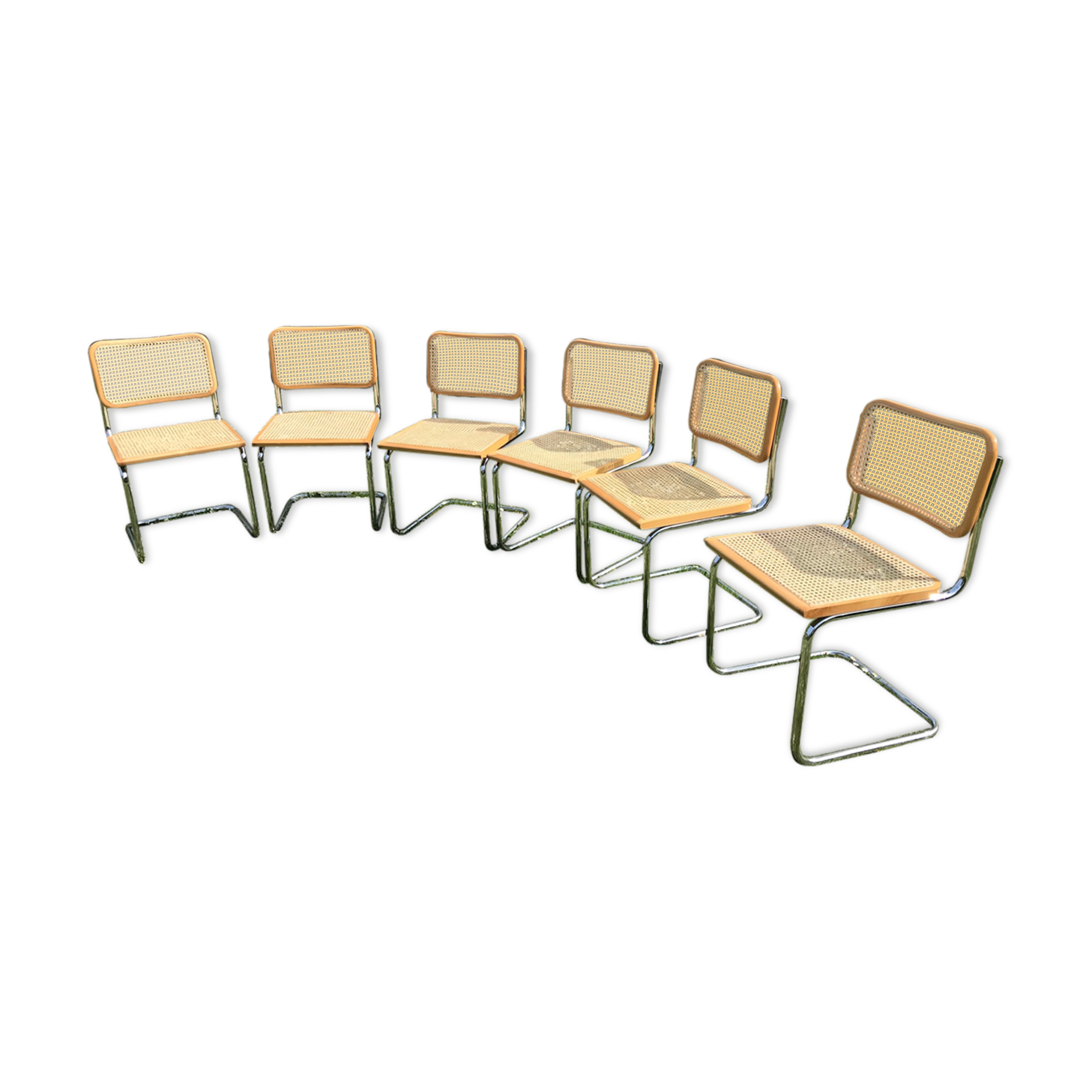 Set of 6 chairs cesca b32 design Marcel Breuer italy