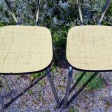 Pair of two-tone formica chairs from the 60s