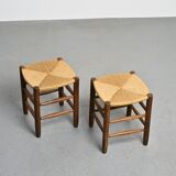 Pair of Bauche stools by Charlotte Perriand, Maison Sentou, circa 1950